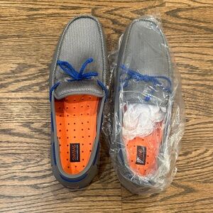 Swims Men's Gray and Blue Slip-On Loafers